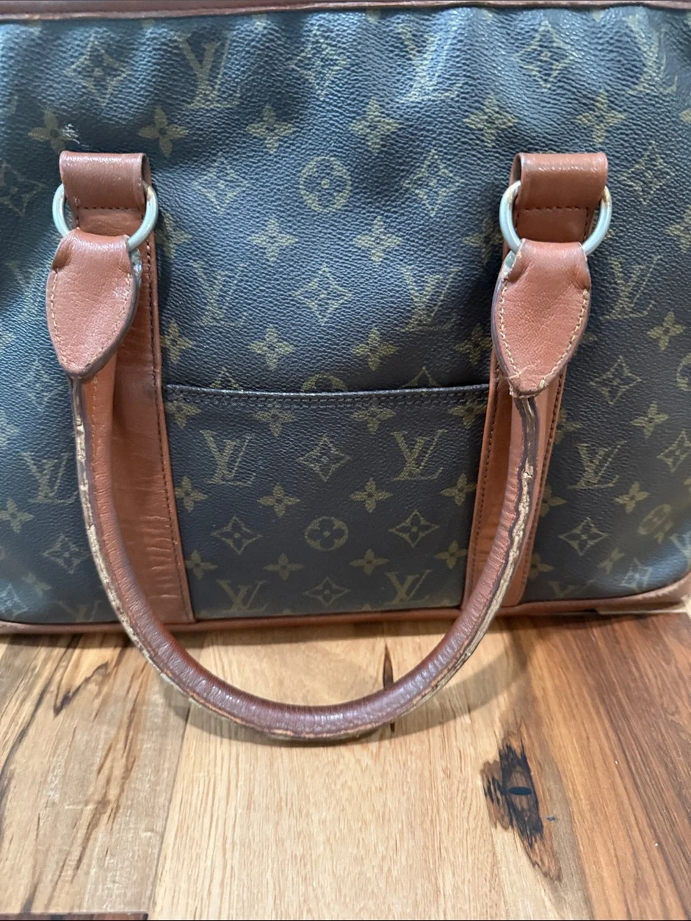 Louis Vuitton Brown Monogram Canvas Carryall with Tan Leather Trim